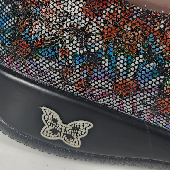 ALEGRIA Women's Joleen Shoes Size 7 Leather Mosaic Daisy Slip On Comfort Clogs - Picture 3 of 13